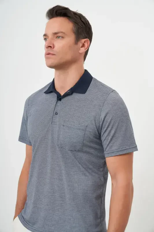 Morven Erkek Lacivert Trend Cepli Polo Yaka T-Shirt - 3