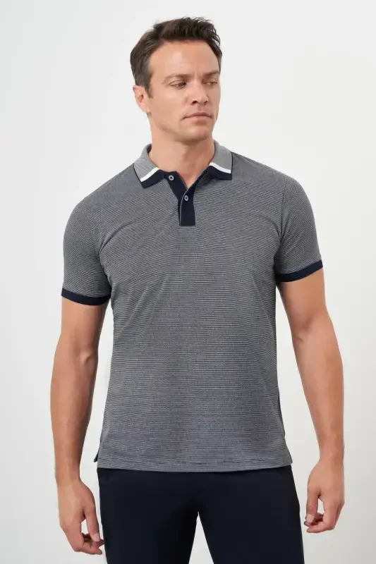 Modazone Erkek Lacivert Trend Polo Yaka Dynamic Fit T-Shirt - 1