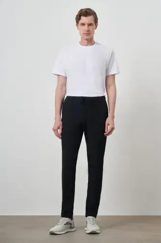 Morven Erkek Lacivert Trend Slim Fit İpli Jogger Pantolon - MORVEN (1)