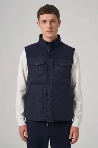 Morven Erkek Lacivert Trend Yünlü Şişme Yelek - MORVEN (1)