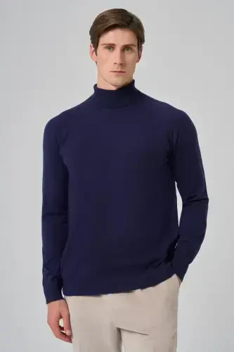 Morven Erkek Marine Trend Core Spun Balıkçı Yaka Dynamic Fit Rahat Kesim Triko - MORVEN (1)