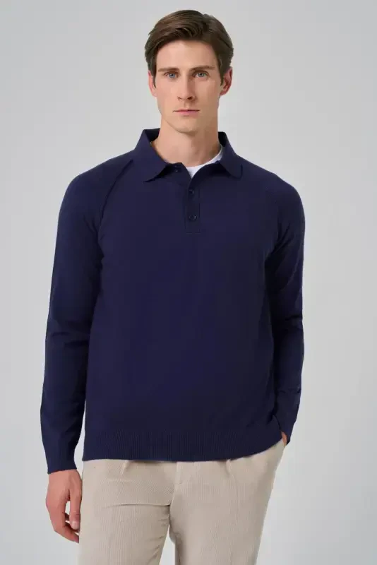 Morven Erkek Marine Trend Core Spun Polo Yaka Dynamic Fit Rahat Kesim Triko - 2