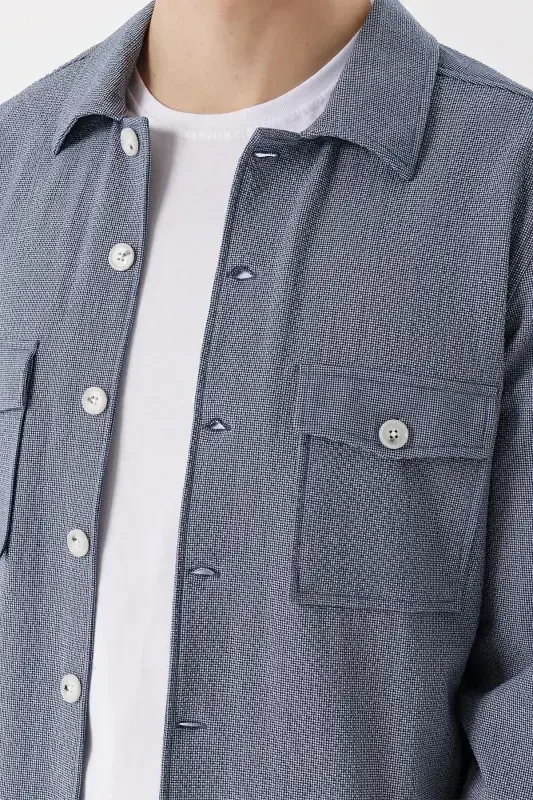 Morven Erkek Mavi Kos Gofre Worker Dinamik Fit Mont - 4