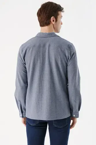 Modazone Erkek Mavi Kos Gofre Worker Dinamik Fit Mont - 7