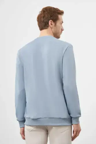 Morven Erkek Mavi Trend Bisiklet Yaka Sweat-Shirt - 5