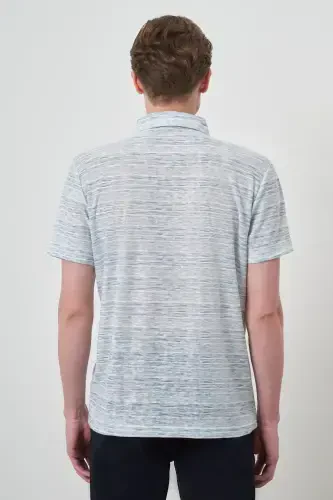 Morven Erkek Mavi Trend Dinamik Fit Polo Yaka T-Shirt - 5