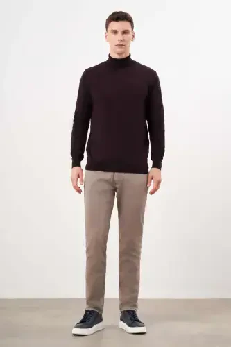 Morven Erkek Mor Basic Balıkçı Yaka Dynamic Fit Rahat Kesim Triko - 4