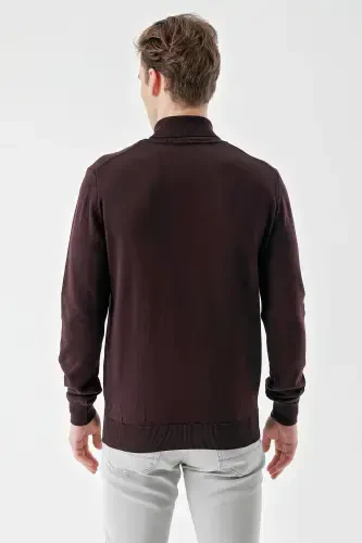 Morven Erkek Mor Basic Balıkçı Yaka Dynamic Fit Rahat Kesim Triko - 6