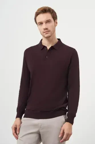 Morven Erkek Mor Basic Polo Yaka Dynamic Fit Rahat Kesim Triko - 3