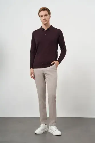 Morven Erkek Mor Basic Polo Yaka Dynamic Fit Rahat Kesim Triko - 4