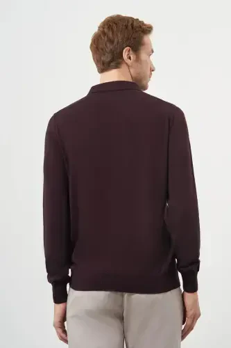 Morven Erkek Mor Basic Polo Yaka Dynamic Fit Rahat Kesim Triko - 5