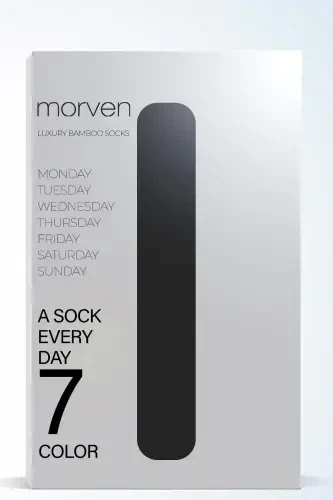 Morven Erkek Muhtelif 7'li Bambu Kutulu Çorap - MORVEN (1)