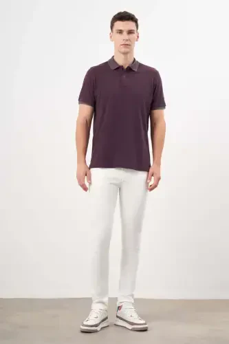 Morven Erkek Mürdüm Trend Polo Yaka Dynamic Fit T-Shirt - 4