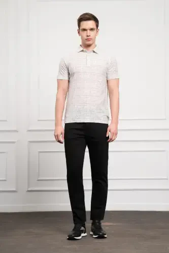 Morven Erkek Nefti Trend Polo Yaka Desenli Dynamic Fit Rahat Kesim T-Shirt - MORVEN (1)