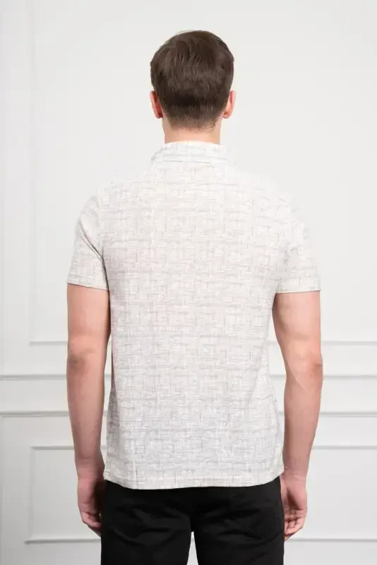 Morven Erkek Nefti Trend Polo Yaka Desenli Dynamic Fit Rahat Kesim T-Shirt - 5