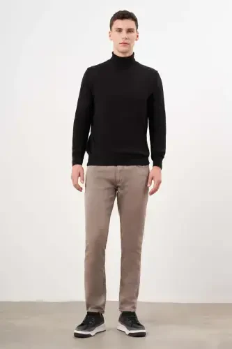 Morven Erkek Siyah Basic Balıkçı Yaka Dynamic Fit Rahat Kesim Triko - 4