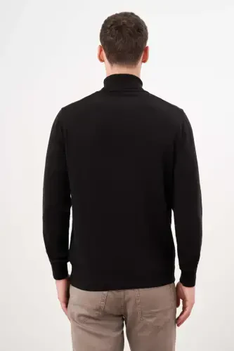 Morven Erkek Siyah Basic Balıkçı Yaka Dynamic Fit Rahat Kesim Triko - 5