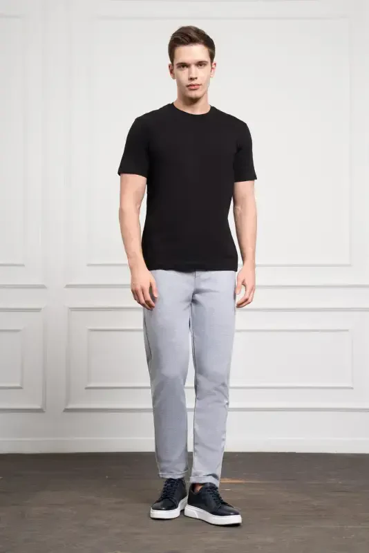 Morven Erkek Siyah Basic Bisiklet Yaka Dynamic Fit Pamuk T-Shirt - 2