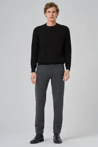 Morven Erkek Siyah Basic Bisiklet Yaka Dynamic Fit Rahat Kesim Triko - 4