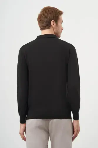 Morven Erkek Siyah Basic Polo Yaka Dynamic Fit Rahat Kesim Triko - 5