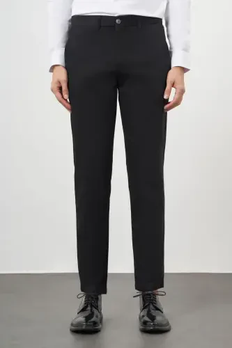Morven Erkek Siyah Chino Dynamik Fit Pantolon - MORVEN (1)