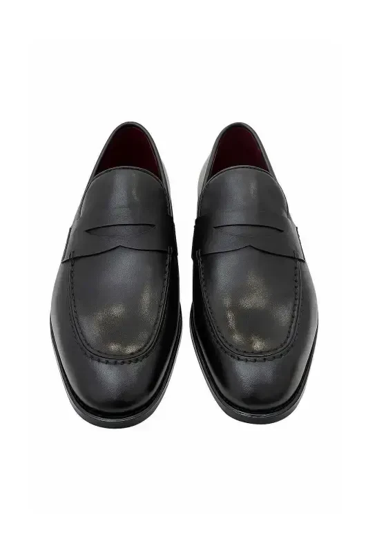 Modazone Erkek Siyah Classic Analin Neolit Taban Kuşaklı Ayakkabı - 2