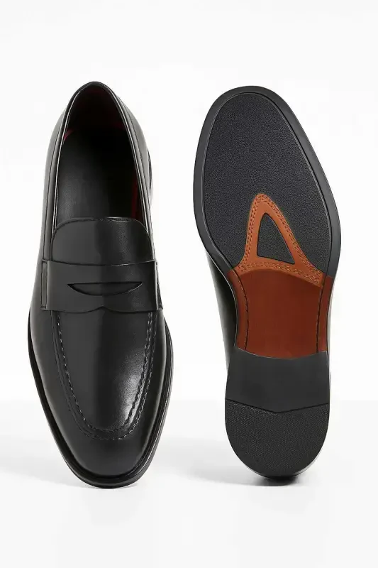 Modazone Erkek Siyah Classic Analin Neolit Taban Kuşaklı Ayakkabı - 3