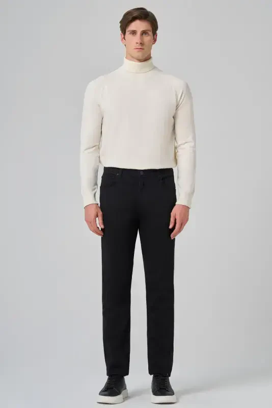 Morven Erkek Siyah Denim 5 Cep Dynamic Fit Jean Kot Pantolon - 2