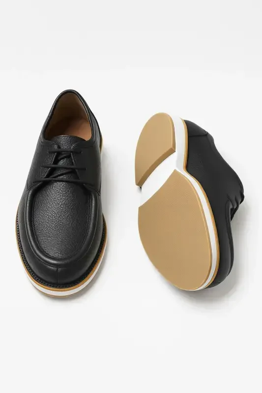 Morven Erkek Siyah Deri Smart Casual Ayakkabı - 3