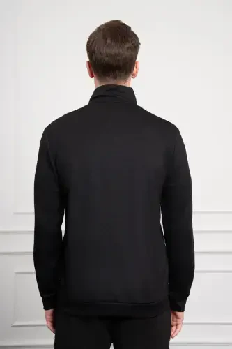 Morven Erkek Siyah Femuarlı Bato Yaka Dynamic Fit Rahat Kesim Sweatshirt - 6