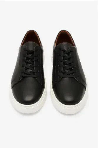 Modazone Erkek Siyah Mevsimlik Casual Deri Spor Ayakkabı - MORVEN (1)