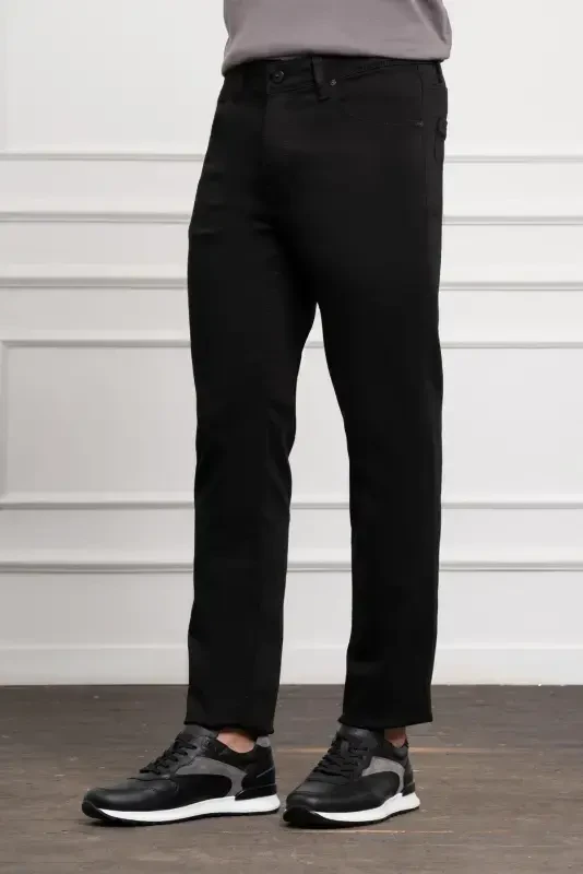 Morven Erkek Siyah Mevsimlik Pamuk 5 Cep Dynamic Fit Jean Pantolon - 2