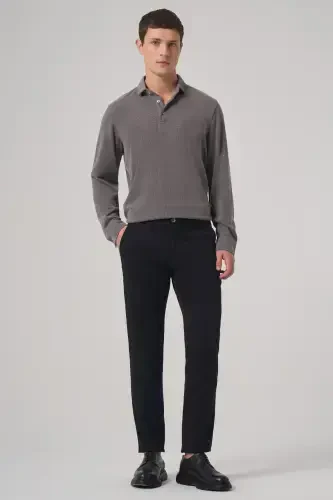 Morven Erkek Siyah Pamuk Trend Slim Fit Chino Pantolon - 3