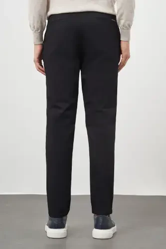 Morven Erkek Siyah Pamuk Yan Cep Slim Fit Chino Pantolon - 5