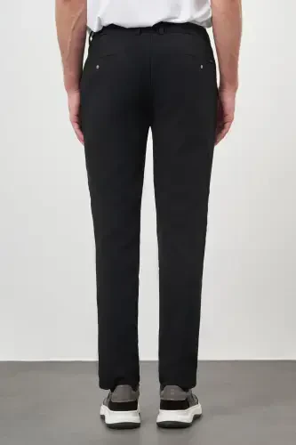 Morven Erkek Siyah Poliviskon Trend İpli Jogger Slim Fit Spor Pantolon - 5