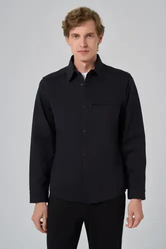 Modazone Erkek Siyah Polyamide Çıtçıtlı Worker Ceket - 3