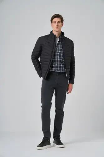 Morven Erkek Siyah Polyester Kısa Kapitone Mont - 4