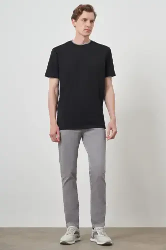 Morven Erkek Siyah Trend Bisiklet Yaka T-Shirt - MORVEN (1)