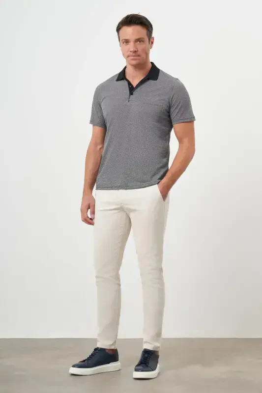 Morven Erkek Siyah Trend Cepli Polo Yaka T-Shirt - 4