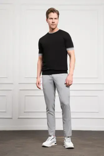 Morven Erkek Siyah Trend Polo Yaka Dinamik Fit Rahat Kesim T-Shirt - MORVEN (1)