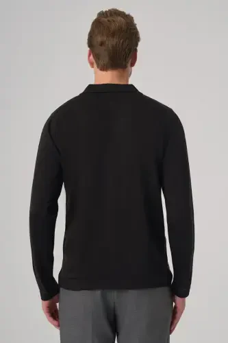 Morven Erkek Siyah Trend Polo Yaka Gömlek Triko - 5