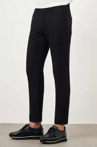 Morven Erkek Siyah Yazlık Pamuk Yan Cep Slim Fit Chino Pantolon - 3