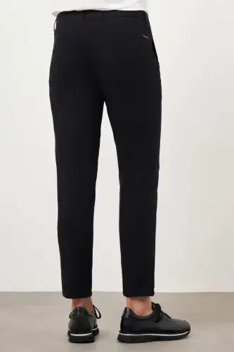 Morven Erkek Siyah Yazlık Pamuk Yan Cep Slim Fit Chino Pantolon - 4