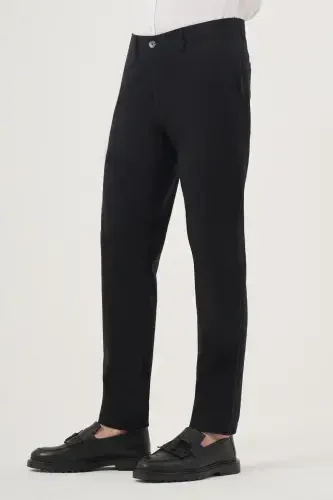 Morven Erkek Siyah Yazlık Pamuk Yan Cep Slim Fit Chino Pantolon - 2