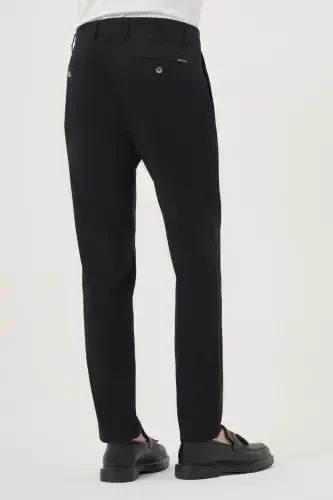 Morven Erkek Siyah Yazlık Pamuk Yan Cep Slim Fit Chino Pantolon - 4