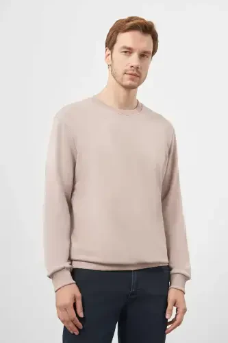 Modazone Erkek Taş Basic Bisiklet Yaka Sweat-Shirt - MORVEN (1)