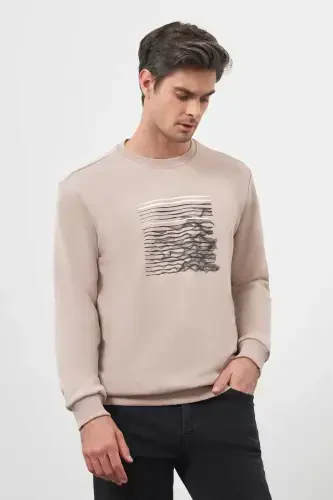 Morven Erkek Taş Trend Bisiklet Yaka Sweat-Shirt - MORVEN (1)