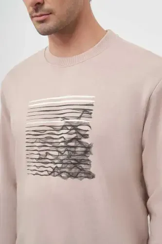 Morven Erkek Taş Trend Bisiklet Yaka Sweat-Shirt - 4