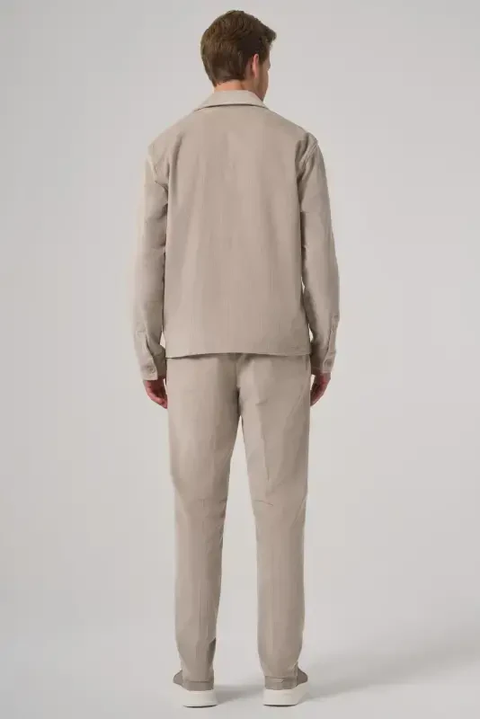 Morven Erkek Taş Trend Çift Cepli Kadife Gömlek Ceket - 5