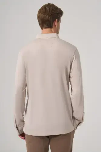 Morven Erkek Taş Trend Polo Yaka Rayon Sweatshirt - 5